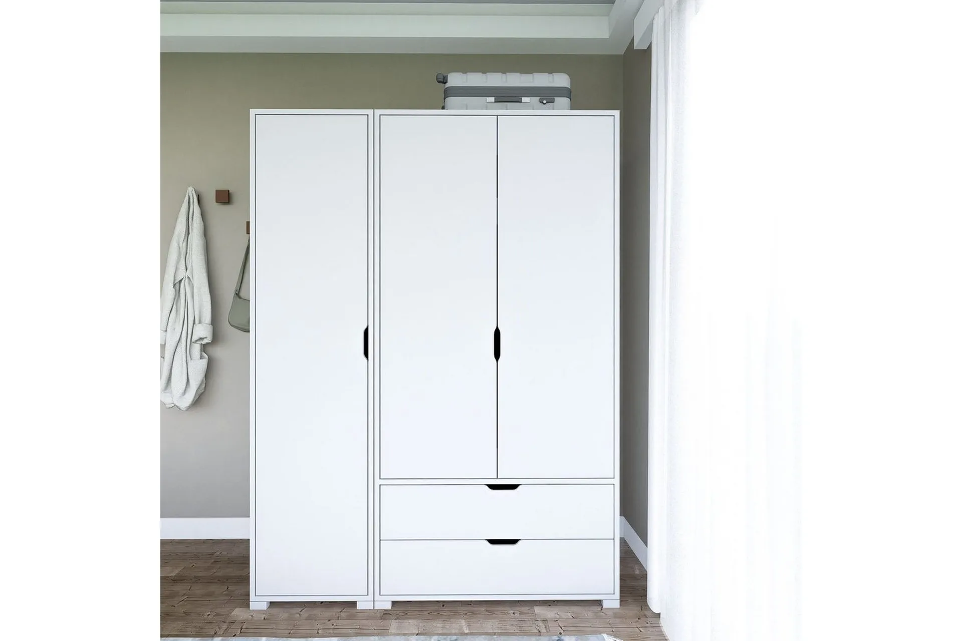 Durusu Garderobe 130x183 cm - Hvit