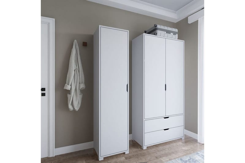 Durusu Garderobe 130x183 cm - Hvit - Oppbevaring - Klesoppbevaring - Garderober & garderobesystem