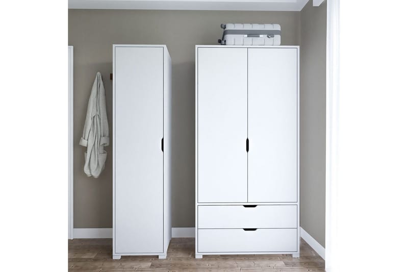 Durusu Garderobe 130x183 cm - Hvit - Oppbevaring - Klesoppbevaring - Garderober & garderobesystem
