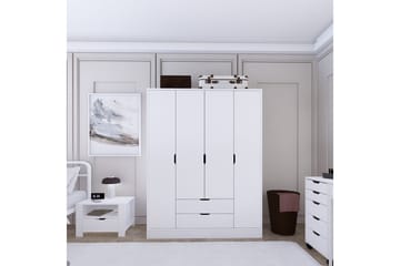 Durusu Garderobe 140x182 cm - Matt hvit - Oppbevaring - Klesoppbevaring - Garderober & garderobesystem