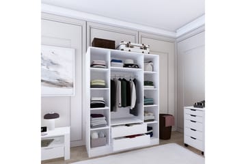 Durusu Garderobe 140x182 cm - Matt hvit - Oppbevaring - Klesoppbevaring - Garderober & garderobesystem