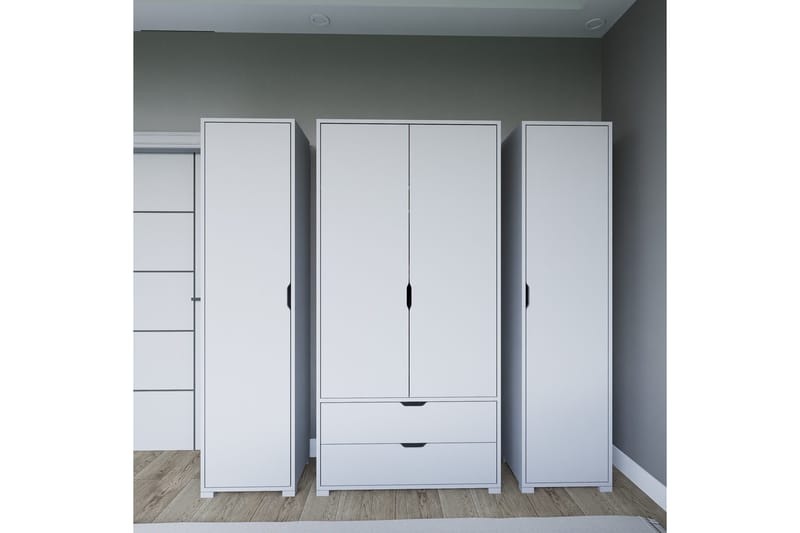 Durusu Garderobe 170x183 cm - Matt hvit - Oppbevaring - Klesoppbevaring - Garderober & garderobesystem