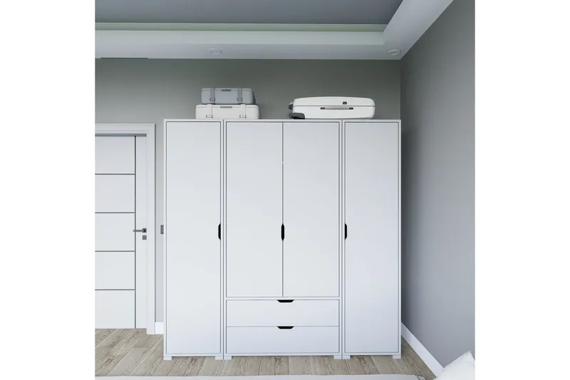 Durusu Garderobe 170x183 cm, Matt hvit