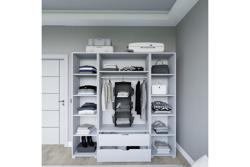Durusu Garderobe 170x183 cm - Matt hvit - Oppbevaring - Klesoppbevaring - Garderober & garderobesystem