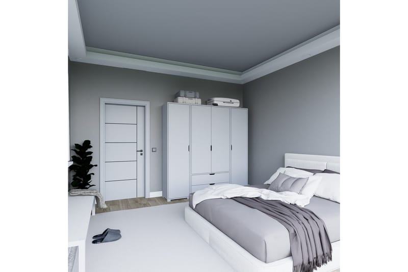 Durusu Garderobe 170x183 cm - Matt hvit - Oppbevaring - Klesoppbevaring - Garderober & garderobesystem