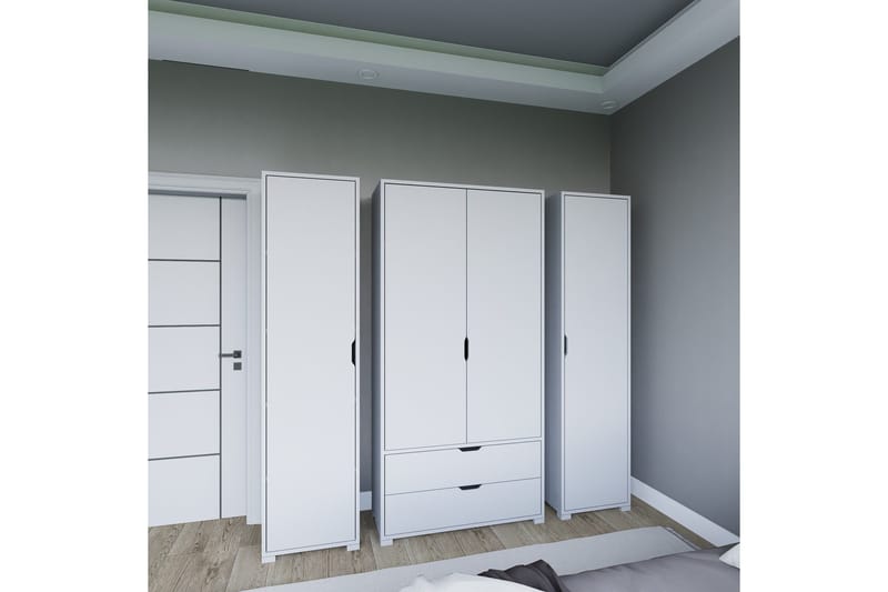 Durusu Garderobe 170x183 cm - Matt hvit - Oppbevaring - Klesoppbevaring - Garderober & garderobesystem