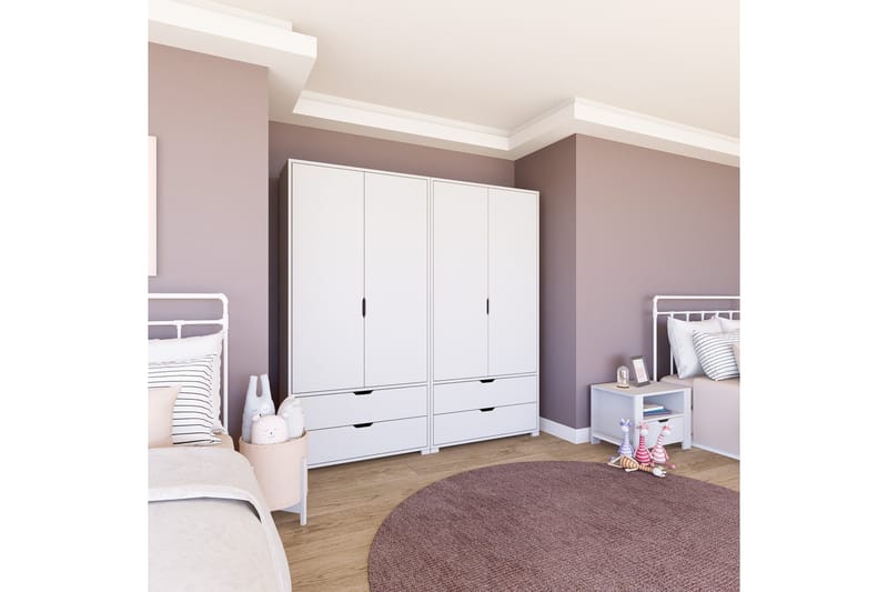 Durusu Garderobe 180x183 cm - Matt hvit - Oppbevaring - Klesoppbevaring - Garderober & garderobesystem