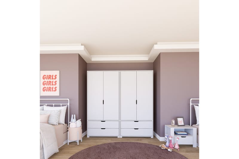 Durusu Garderobe 180x183 cm - Matt hvit - Oppbevaring - Klesoppbevaring - Garderober & garderobesystem