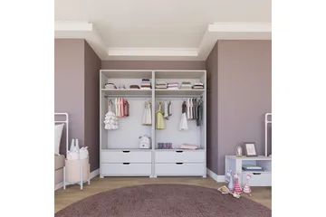 Durusu Garderobe 180x183 cm - Matt hvit - Oppbevaring - Klesoppbevaring - Garderober & garderobesystem
