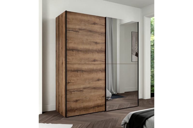 Edessa Garderobe 62x171 cm - Brun/Svart - Oppbevaring - Klesoppbevaring - Garderober & garderobesystem