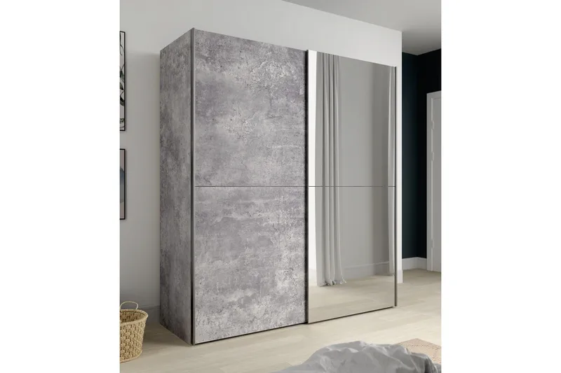 Edessa Garderobe 62x171 cm - Grå - Oppbevaring - Klesoppbevaring - Garderober & garderobesystem