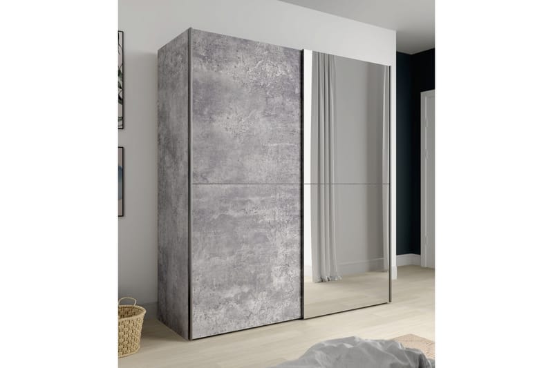 Edessa Garderobe 62x171 cm - Grå - Oppbevaring - Klesoppbevaring - Garderober & garderobesystem