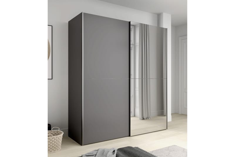 Edessa Garderobe 62x171 cm - Mørkegrå - Oppbevaring - Klesoppbevaring - Garderober & garderobesystem