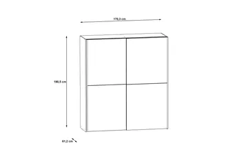 Edessa Garderobe 62x171 cm - Mørkegrå - Oppbevaring - Klesoppbevaring - Garderober & garderobesystem