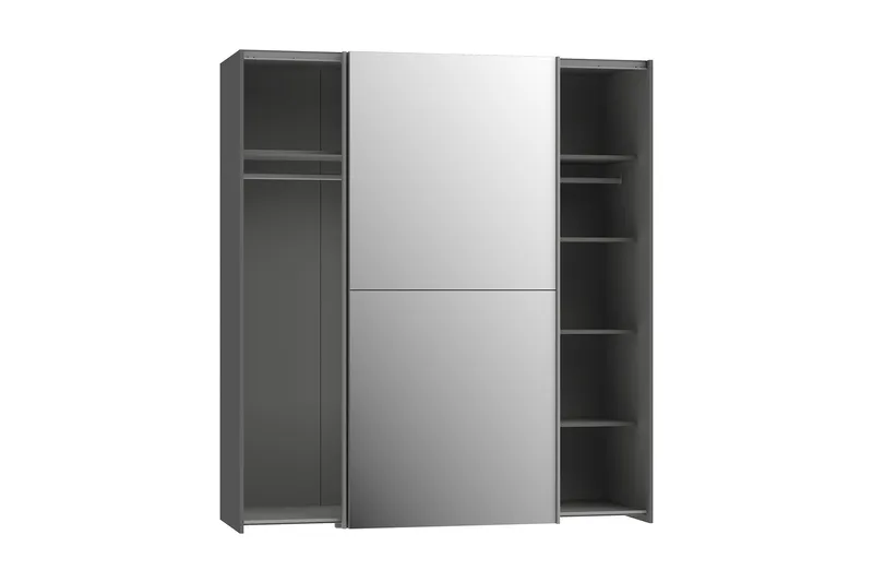 Edessa Garderobe 62x171 cm - Mørkegrå - Oppbevaring - Klesoppbevaring - Garderober & garderobesystem