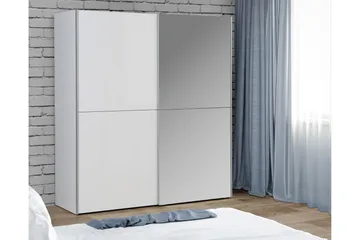 Edessa Rektangulær Garderobeskap med Skyvedører 170 cm i Tre med Metallramme - Hvit - Oppbevaring - Klesoppbevaring - Garderober & garderobesystem