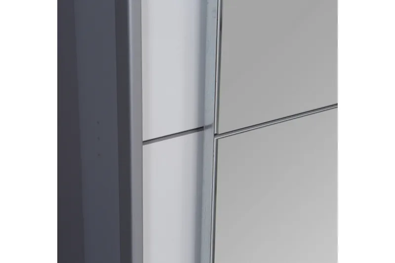 Edessa Rektangulær Garderobeskap med Skyvedører 170 cm i Tre med Metallramme - Hvit - Oppbevaring - Klesoppbevaring - Garderober & garderobesystem