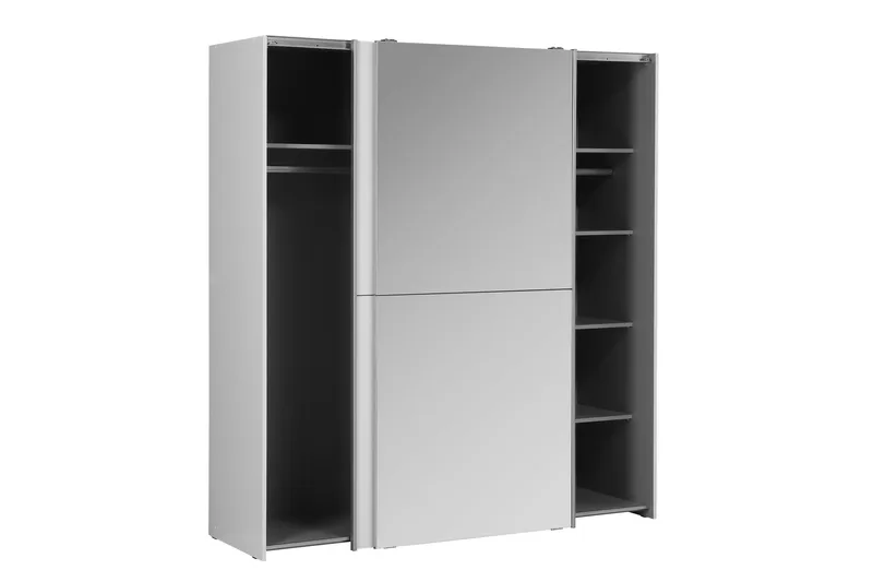 Edessa Rektangulær Garderobeskap med Skyvedører 170 cm i Tre med Metallramme - Hvit - Oppbevaring - Klesoppbevaring - Garderober & garderobesystem