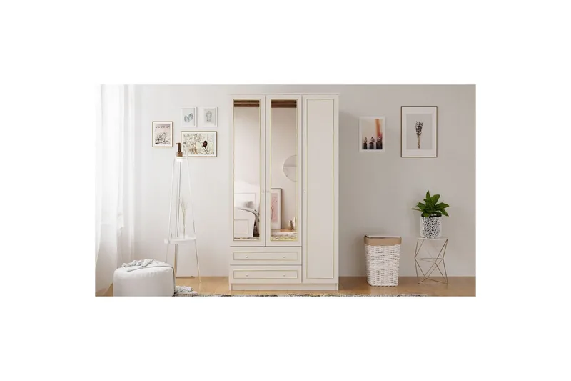 Edrinor Garderobesskåp 105x180 cm - Matt Hvit - Oppbevaring - Klesoppbevaring - Garderober & garderobesystem - Garderobeskap & klesskap