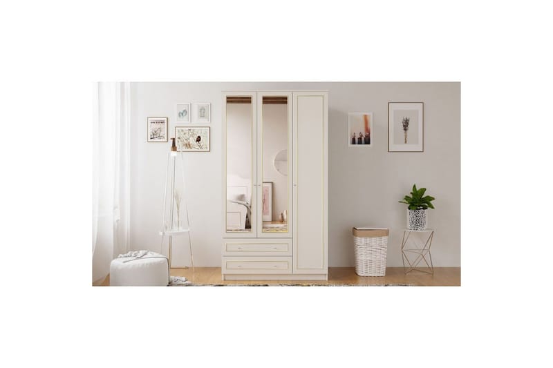 Edrinor Garderobesskåp 105x210 cm - Matt Hvit - Oppbevaring - Klesoppbevaring - Garderober & garderobesystem - Garderobeskap & klesskap