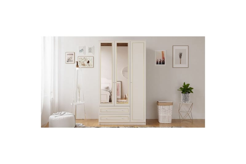 Edrinor Garderobesskåp 105x210 cm - Matt Hvit - Oppbevaring - Klesoppbevaring - Garderober & garderobesystem - Garderobeskap & klesskap