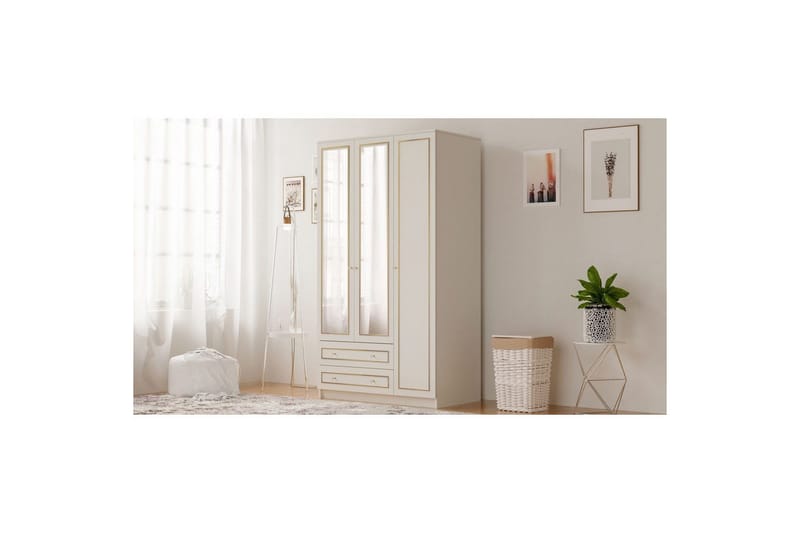 Edrinor Garderobesskåp 105x210 cm - Matt Hvit - Oppbevaring - Klesoppbevaring - Garderober & garderobesystem - Garderobeskap & klesskap