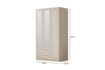 Edrinor Garderobesskåp 105x210 cm - Matt Hvit - Oppbevaring - Klesoppbevaring - Garderober & garderobesystem - Garderobeskap & klesskap