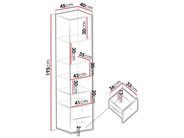 Edson Garderobe 45 cm i Tre - Lysegrå - Oppbevaring - Klesoppbevaring - Garderober & garderobesystem