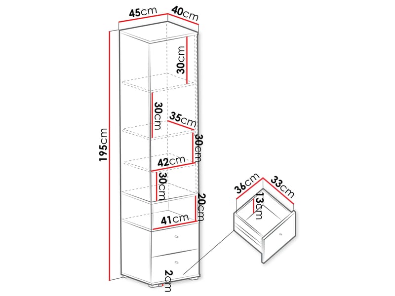 Edson Garderobeskap 45 cm - Oppbevaring - Klesoppbevaring - Garderober & garderobesystem
