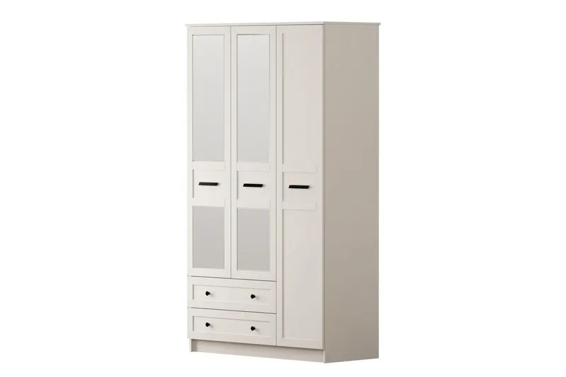 Elaro Garderobesskåp 105x184 cm - Matt Hvit - Oppbevaring - Klesoppbevaring - Garderober & garderobesystem - Garderobeskap & klesskap