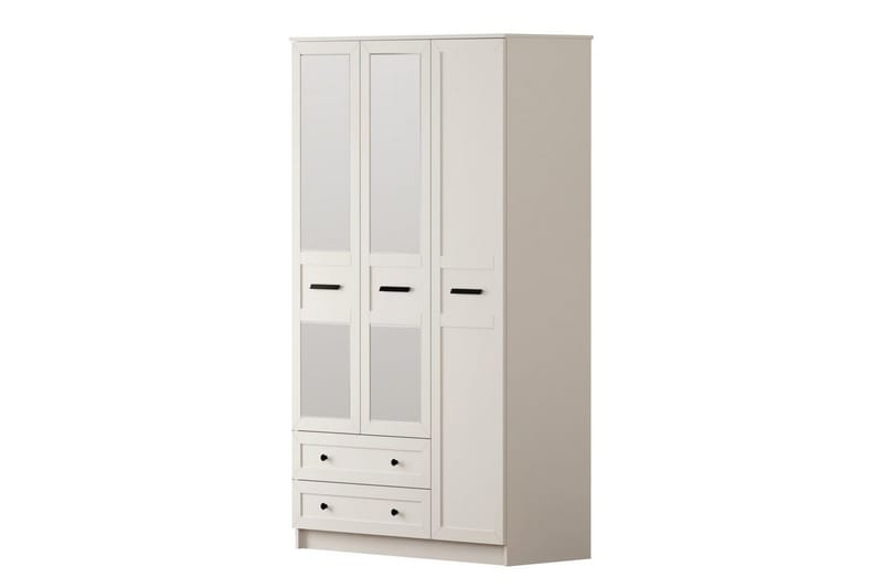 Elaro Garderobesskåp 105x210 cm, Matt Hvit