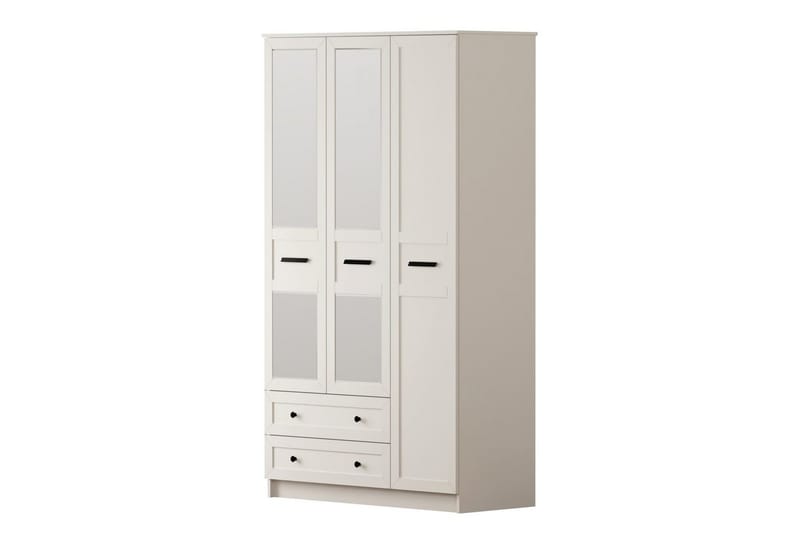Elaro Garderobesskåp 105x210 cm, Matt Hvit
