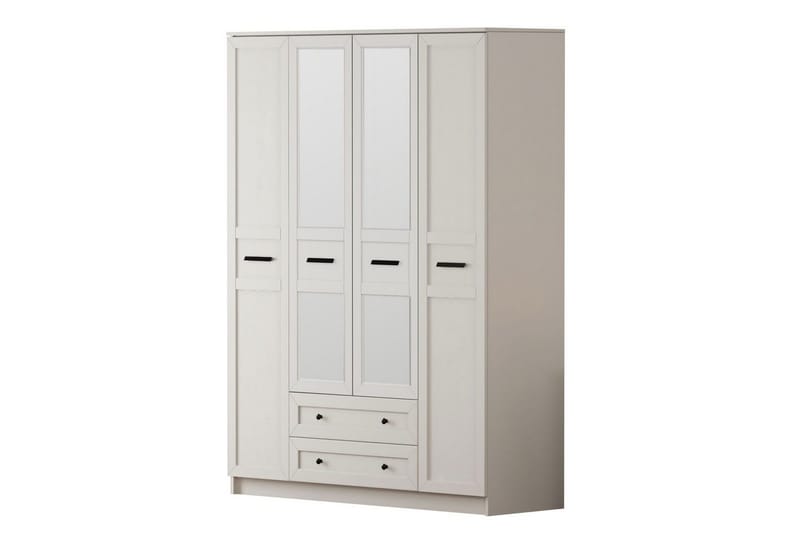 Elaro Garderobesskåp 140x184 cm - Matt Hvit - Oppbevaring - Klesoppbevaring - Garderober & garderobesystem - Garderobeskap & klesskap