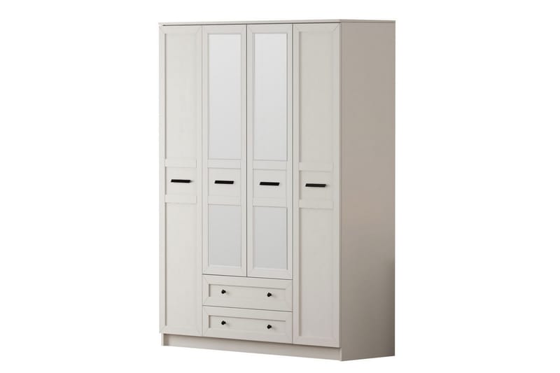 Elaro Garderobesskåp 140x184 cm, Matt Hvit