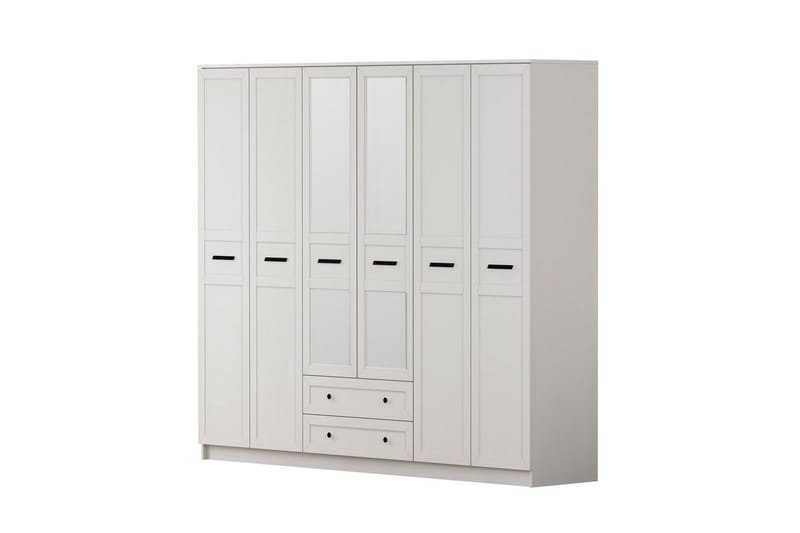 Elaro Garderobesskåp 210x184 cm - Matt Hvit - Oppbevaring - Klesoppbevaring - Garderober & garderobesystem - Garderobeskap & klesskap