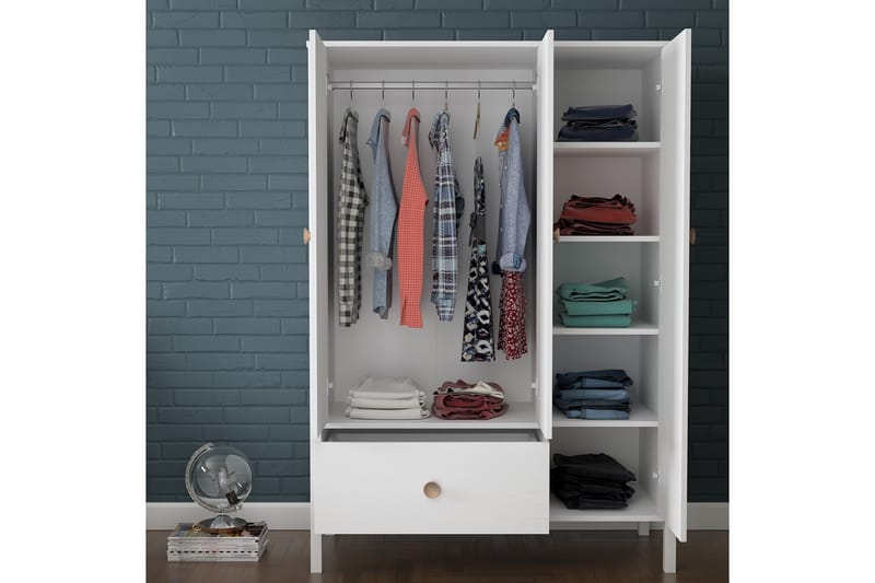 Elspet Garderobe 120x172 cm - Brun/Hvit - Oppbevaring - Klesoppbevaring - Garderober & garderobesystem