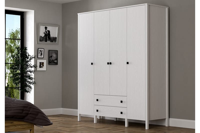 Elspet Garderobe 160x195 cm - Brun/Hvit - Oppbevaring - Klesoppbevaring - Garderober & garderobesystem