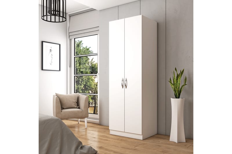 Elspet Garderobe 60x181 cm - Hvit - Oppbevaring - Klesoppbevaring - Garderober & garderobesystem
