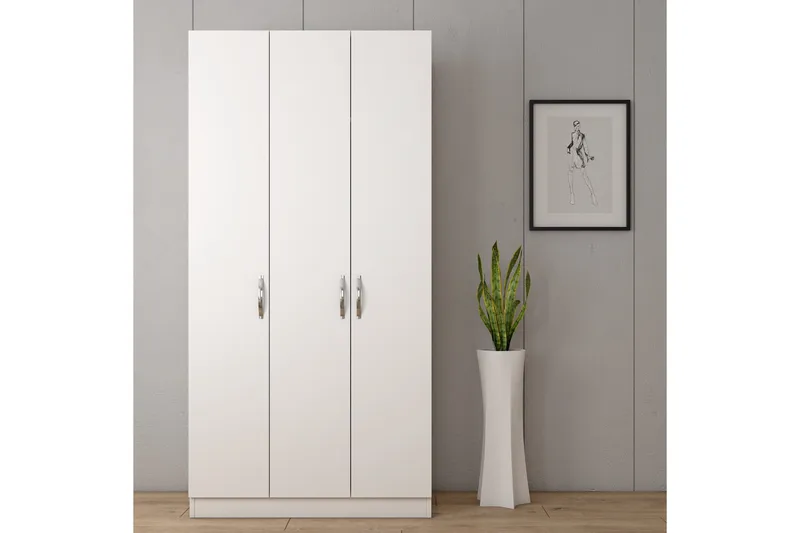 Elspet Garderobe 90x181 cm - Hvit - Oppbevaring - Klesoppbevaring - Garderober & garderobesystem