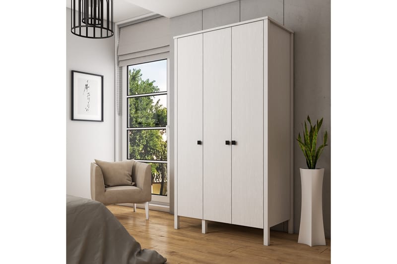 Elspet Garderobe 98x195 cm - Brun/Hvit - Oppbevaring - Klesoppbevaring - Garderober & garderobesystem