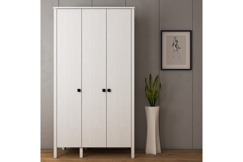 Elspet Garderobe 98x195 cm - Brun/Hvit - Oppbevaring - Klesoppbevaring - Garderober & garderobesystem