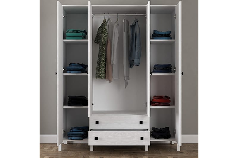 Elspet Garderobe 98x195 cm - Brun/Hvit - Oppbevaring - Klesoppbevaring - Garderober & garderobesystem