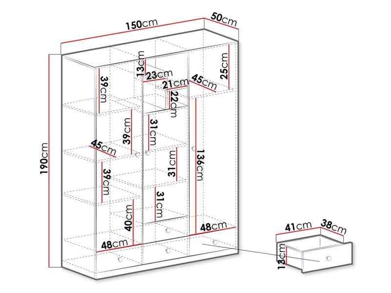 Elvaren Garderobeskap 150 cm - Oppbevaring - Klesoppbevaring - Garderober & garderobesystem