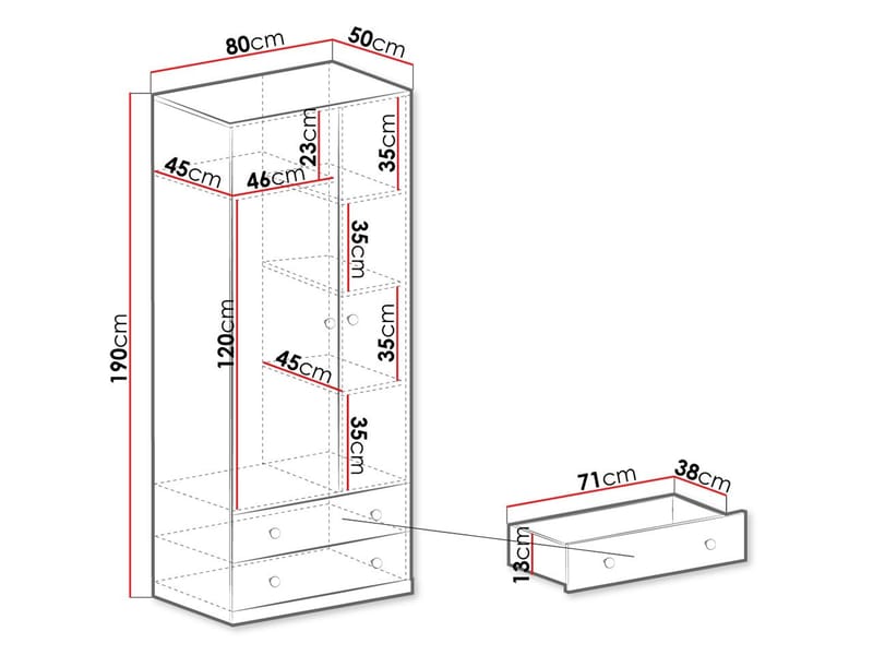 Elvaren Garderobeskap 80 cm - Oppbevaring - Klesoppbevaring - Garderober & garderobesystem