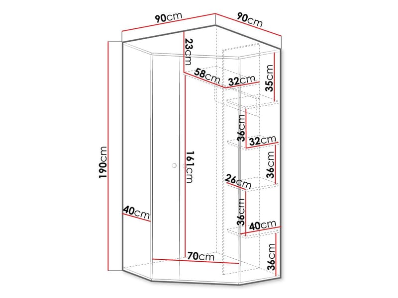 Elvaren Garderobeskap 90 cm - Oppbevaring - Klesoppbevaring - Garderober & garderobesystem