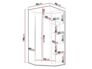 Elvaren Garderobeskap 90 cm - Oppbevaring - Klesoppbevaring - Garderober & garderobesystem - Hjørnegarderobe
