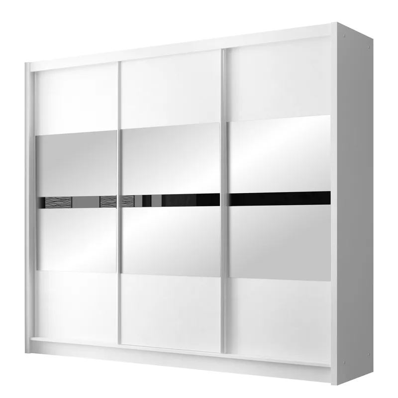 Elvin Garderobe med speil 250x215 cm, hvit