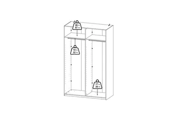 Elvos Garderobe 139x220 cm - Hvit - Oppbevaring - Klesoppbevaring - Garderober & garderobesystem