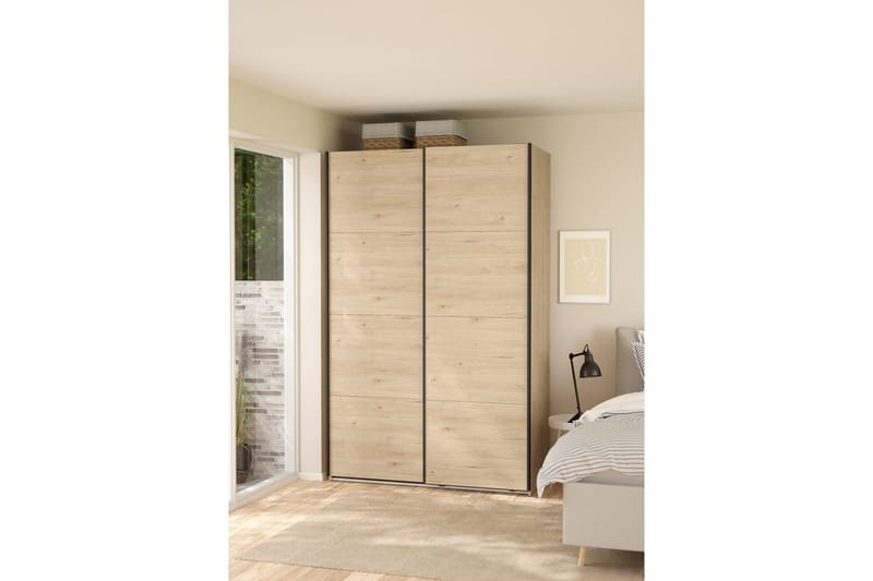Elvos Garderobe 139x220 cm - Natur - Oppbevaring - Klesoppbevaring - Garderober & garderobesystem