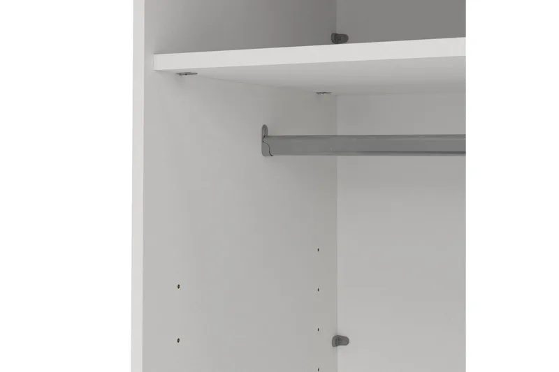 Elvos Garderobe med Speil 139x220 cm - Hvit - Oppbevaring - Klesoppbevaring - Garderober & garderobesystem